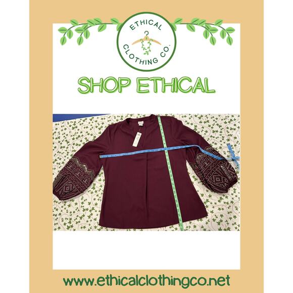 NWT! Chico's Embellished Sleeve Pullover Size: 1 - Picture 1 of 6